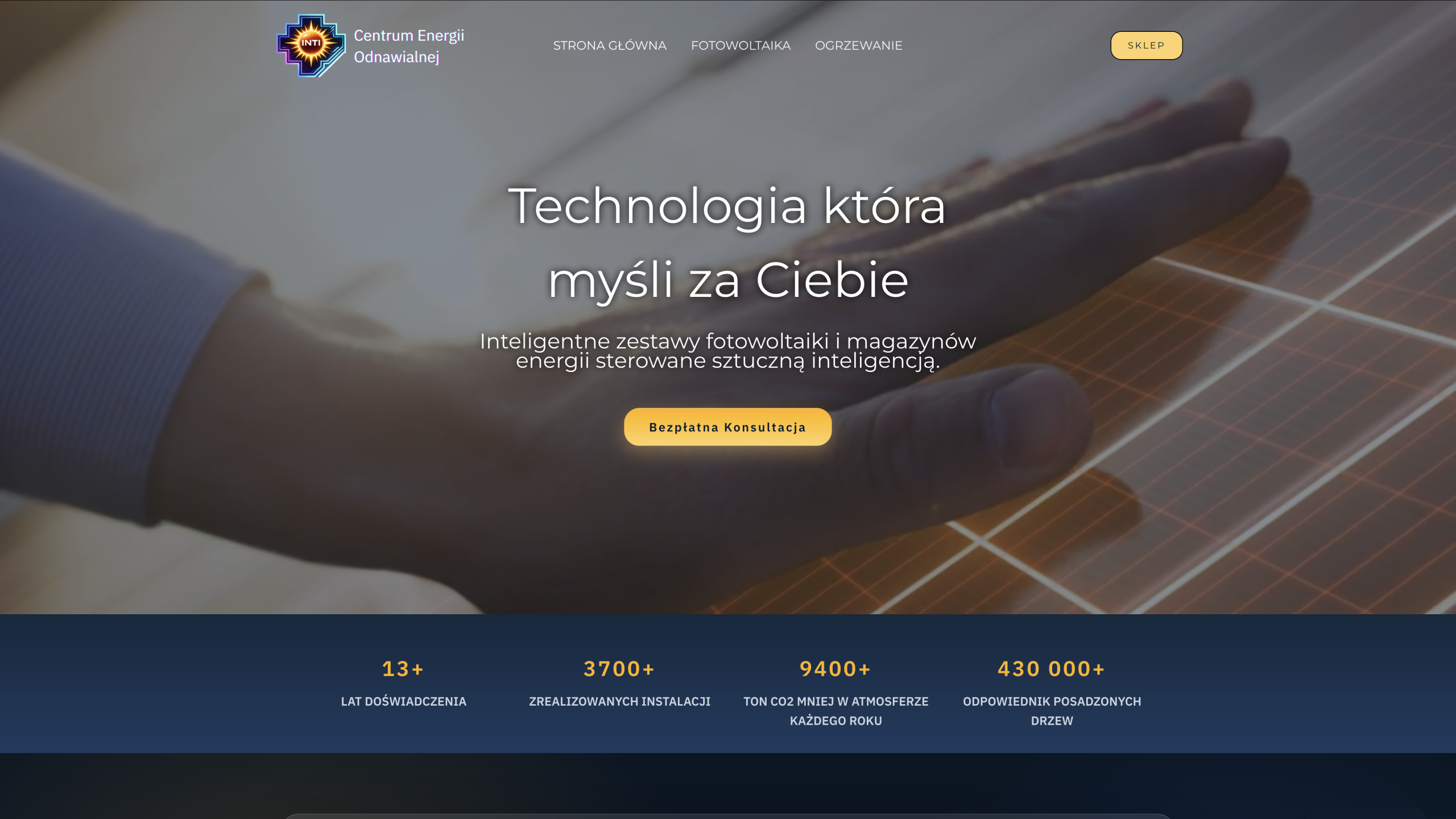 Podgląd strony internetowej Centrum Energii Odnawialnej INTI